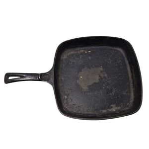Vintage Wagner Ware Sidney O Square Skillet 1218B Cast Iron Black 9.5 Inch